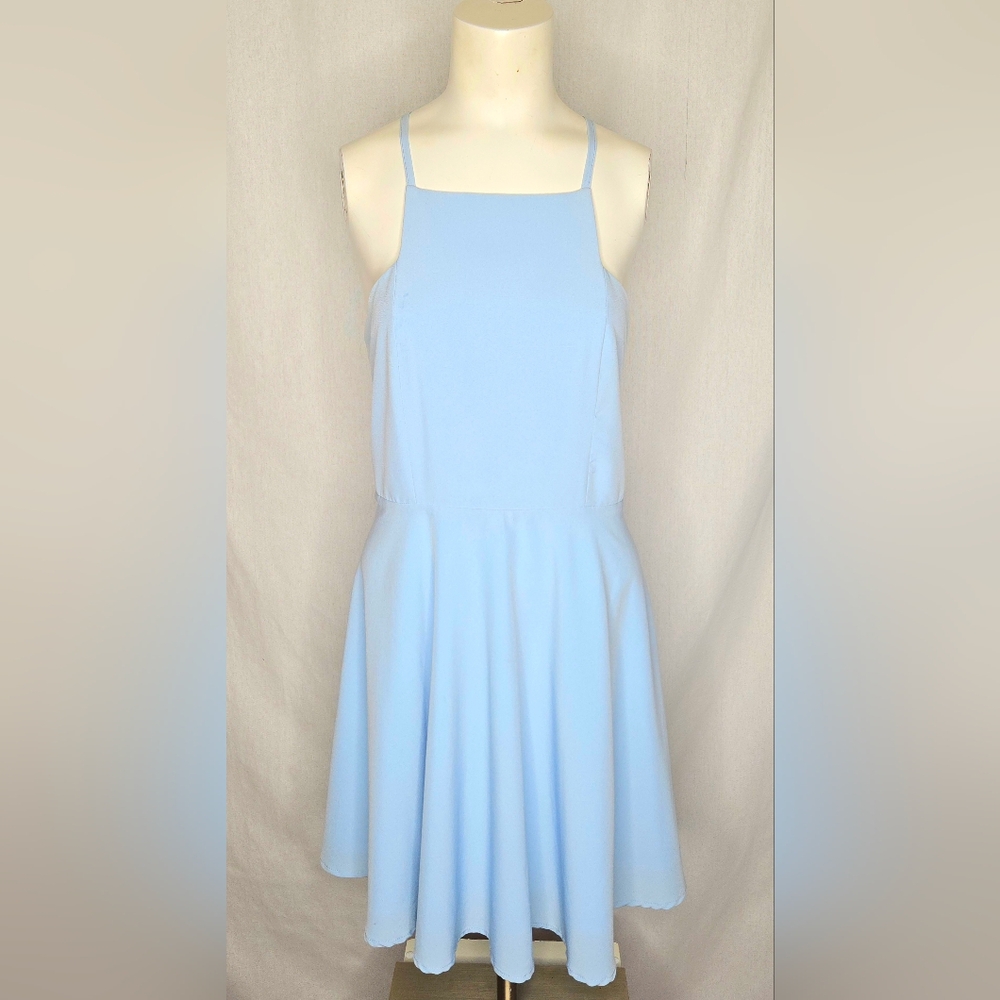 Lulu's Periwinkle Baby Blue Formal High Neck T-Back Dress Size L